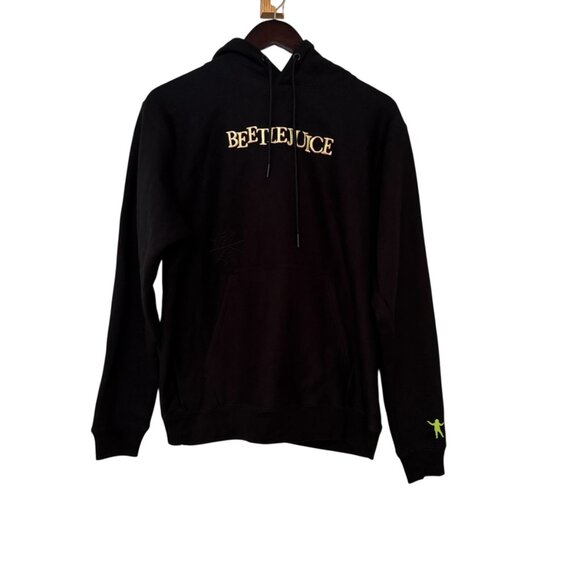 NWT Beetlejuice Black Graphic Movie Collage Pullover Hoodie Size Small - Picture 8 of 8